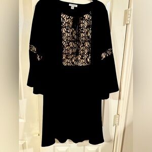 Black lace overlay dress by Avenue